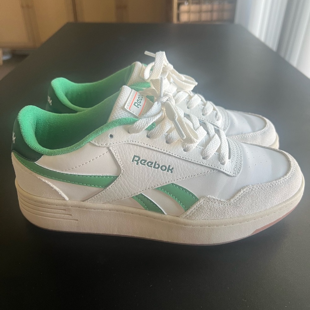 Reebok White and Green Sneakers